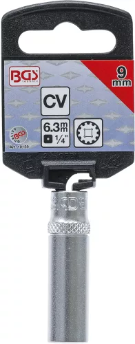 BGS technic 1/4" Hosszított dugókulcs "Gear Lock", 9 mm (BGS 10159)