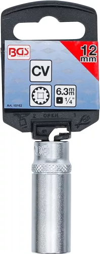 BGS technic 1/4" Hosszított dugókulcs "Gear Lock", 12 mm (BGS 10162)