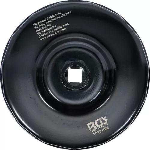 BGS technic Olajszűrő leszedő kupak, 106 mm x 15 lap (BGS 1019-106)