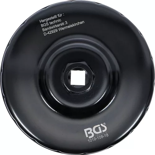 BGS technic Olajszűrő leszedő kupak, 108 mm x 18 lap (BGS 1019-108-18)