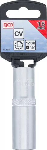 BGS technic 1/2" Hosszított dugókulcs "Gear Lock", 15 mm (BGS 10255)