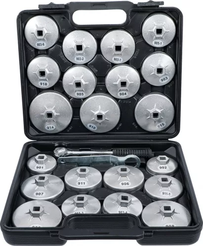 BGS DIY 23 részes olajszűrő leszedő kupak készlet, öntött alumínium (BGS 1035)