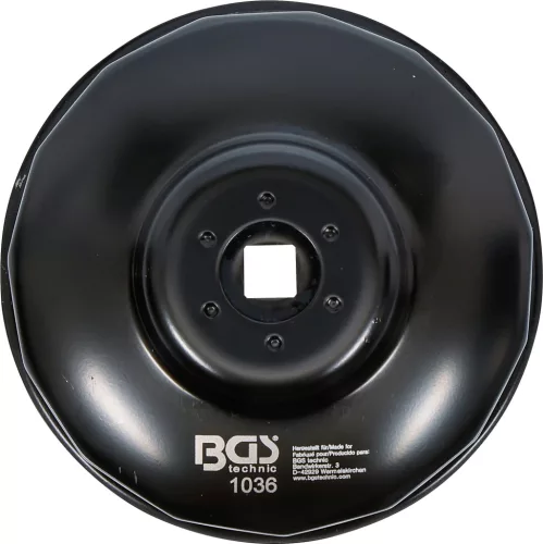 BGS technic Olajszűrő leszedő kupak, fekete színben, 99mm x 15 lap(BGS 1036)