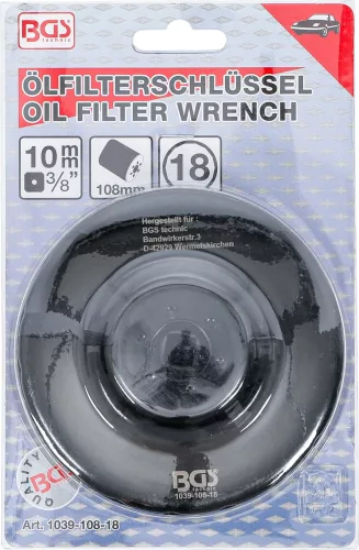 BGS technic Olajszűrő leszedő kupak 108 mm x 18 lap (BGS 1039-108-18)
