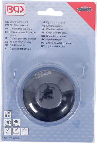 BGS technic Olajszűrő leszedő kupak 66 mm x 6 borda (BGS 1039-66-6)