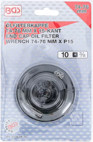 BGS technic Olajszűrő leszedő kupak 74-76 mm x 15 lap (BGS 1039-74-76)
