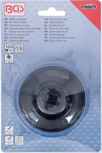 BGS technic Olajszűrő leszedő kupak 75-77 mm x 15 lap (BGS 1039-75-77)