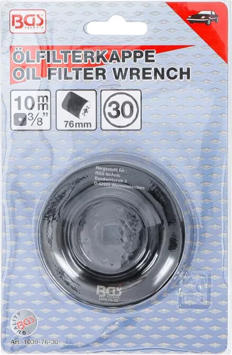 BGS technic Olajszűrő leszedő kupak 76 mm x 30 lap (BGS 1039-76-30)