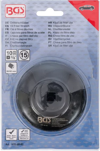 BGS technic Olajszűrő leszedő kupak 80/82 mm x 15 lap (BGS 1039-80-82)