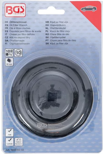 BGS technic Olajszűrő leszedő kupak 92 mm x 10 lap (BGS 1039-92-10)