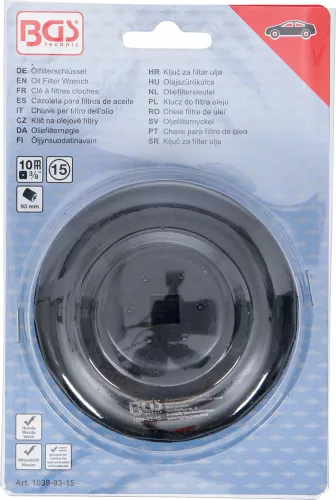 BGS technic Olajszűrő leszedő kupak 93 mm x 15 lap (BGS 1039-93-15)