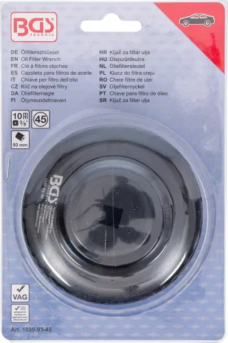 BGS technic Olajszűrő leszedő kupak 93 mm x 45 lap (BGS 1039-93-45)