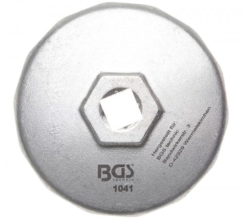 BGS technic Olajszűrő leszedő kupak, öntött alumínium, 74mm X 14 lap (BGS 1041)