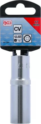 BGS technic 1/2" Hosszított dugókulcs, 12-szögű, 17 mm (BGS 10684)