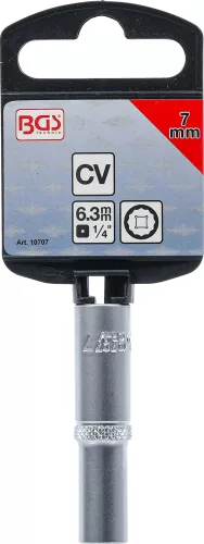 BGS Technic Dugókulcs, tizenkétszögletű, mély | 6,3 mm (1/4") | 7 mm (BGS 10707)
