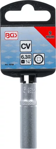 BGS Technic Dugókulcs, tizenkétszögletű, mély | 6,3 mm (1/4") | 9 mm (BGS 10709)