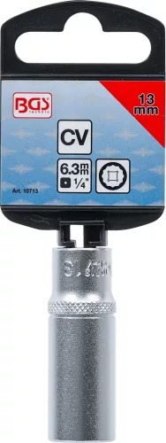 BGS Technic Dugókulcs, tizenkétszögletű, mély | 6,3 mm (1/4") | 13 mm (BGS 10713)
