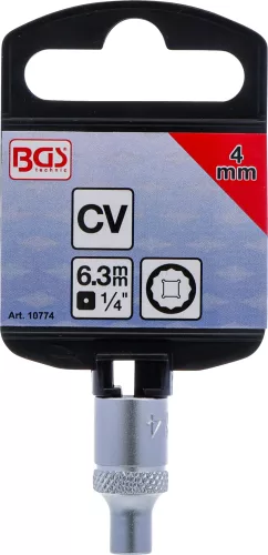 BGS technic 1/4" Dugókulcs, 12-szögű, 4 mm (BGS 10774)