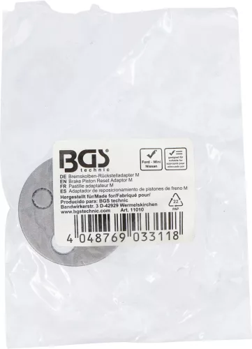 BGS technic Fékdugattyú visszatekerő adapter Ford, BMW Mini és Nissan típusokhoz, a BGS 1119 fékdugattyú visszatekerő készletből, "M" (BGS 11010)