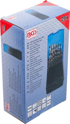 BGS technic 26 részes HSS spirálfúró készlet, 1-13 mm (BGS 110)