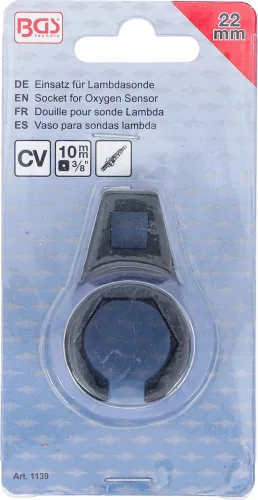 BGS technic Dugókulcs fej oxigén szenzorhoz, 22 mm x 3/8", négyszög hajtás (BGS 1139)