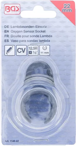 BGS technic Dugókulcs fej oxigén szenzorhoz, 22 mm (7/8") x 50 mm, 1/2" hajtás (BGS 1140-22)