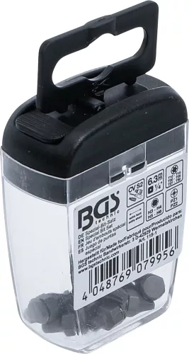BGS technic Rövid bitkészlet extra lapos bitracsniba, 1/4”, Torx / imbusz / PZ, 12 részes (115) (BGS 115-1)