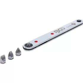   BGS technic Extra lapos bitracsni 1/4” befogással, 100 mm, 5 mm-es fejjel, 4 bittel (BGS 115)