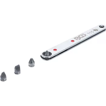   BGS technic Extra vékony racsnis csillagkulcs, 2-2 db lapos és csillag bittel (BGS 115)