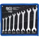 BGS technic Villáskulcs készlet, kétoldalas, CrV acél, 6–22 mm, 8 részes, feltekerhető tokban (BGS 1182)