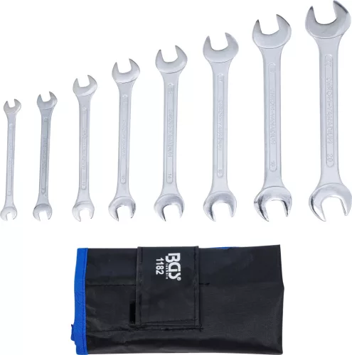 BGS technic Villáskulcs készlet, kétoldalas, CrV acél, 6–22 mm, 8 részes, feltekerhető tokban (BGS 1182)