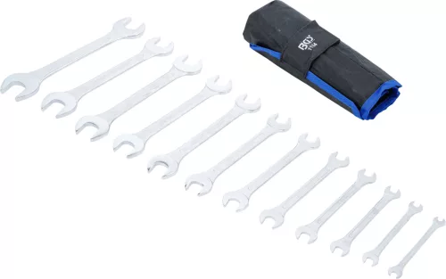 BGS technic Villáskulcskészlet, kétoldalas, CrV acél, 6–32 mm, 12 részes, feltekerhető tokban (BGS 1184)