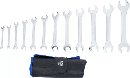 BGS technic Villáskulcskészlet, kétoldalas, CrV acél, 6–32 mm, 12 részes, feltekerhető tokban (BGS 1184)