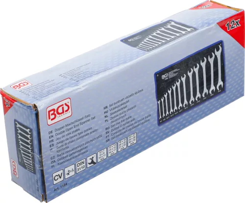 BGS technic Villáskulcskészlet, kétoldalas, CrV acél, 6–32 mm, 12 részes, feltekerhető tokban (BGS 1184)