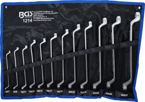 BGS technic Csillagkulcskészlet, mélyen hajlított, 12 szögű, CrV acél, 6–32 mm, 12 részes (BGS 1214)