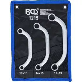   BGS technic Önindítókulcs készlet, hajlított csillagkulcsok, 10 × 13–17 × 19 mm, CrV, 3 részes (BGS 1215)