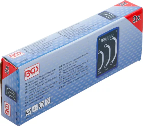 BGS technic Önindítókulcs készlet, hajlított csillagkulcsok, 10 × 13–17 × 19 mm, CrV, 3 részes (BGS 1215)