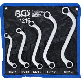   BGS technic 5 részes S-profilú csillagkulcs készlet 10x11 - 18x19 mm (BGS 1216)
