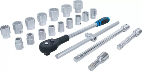 BGS technic Dugókulcs készlet 3/4", 21 db-os, /12 szögű/ (BGS 1223)