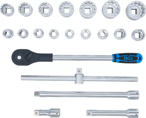 BGS technic Dugókulcs készlet 3/4", 21 db-os, /12 szögű/ (BGS 1223)