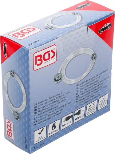 BGS technic DSG váltóolaj feltöltő tömlő VW, Audi, Seat, Skoda automata váltókhoz, M24 × 1,5, 1,5 méter (BGS 1404)