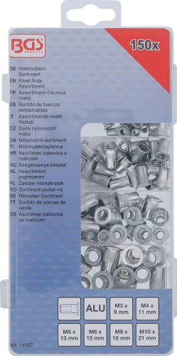 BGS technic 150 részes alumínium szegecsanya készlet (BGS 14127)