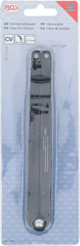 BGS technic Csapos körmösanya-kulcs homlokfuratos anyákhoz, állítható, 14 mm-től, 3 mm-es csapokkal (BGS 1463)