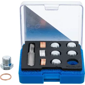   BGS technic Olajteknő leeresztőmenet-javító készlet M15 × 1,5 mm, 25 részes (BGS 157)