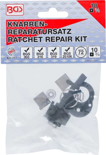 BGS technic Javító készlet a BGS 303, 316, 319, 25106 3/8"-os racsnis hajtószárakhoz (BGS 177)