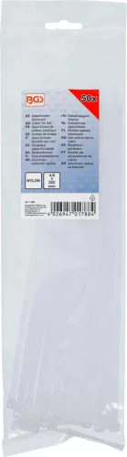 BGS technic Kábelkötegelő, fehér, 50db, 4.8 x 250 mm (BGS 1788)