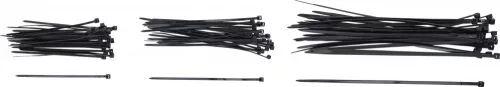 BGS DIY Kábelkötegelő készlet, fekete, 75 db, különböző méretek (BGS 1789)