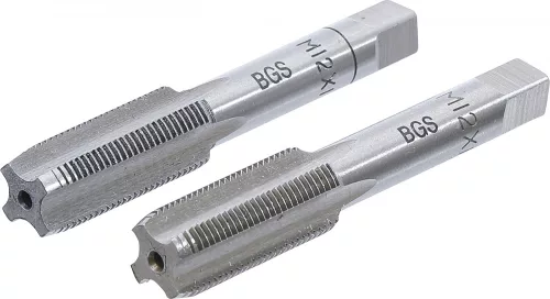 BGS technic 2 részes menetfúró szár készlet, M12x1.0, előfúró és fő menetfúró (BGS 1900-M12X1.0-B)