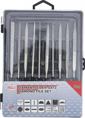 BGS technic Gyémánt reszelő készlet 10 részes 140x3mm (BGS 1920)