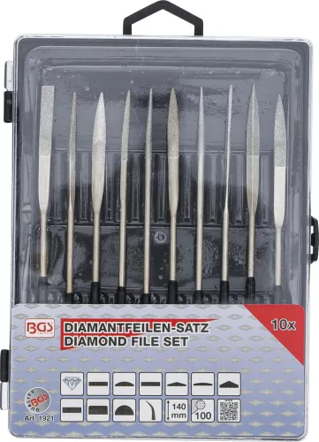 BGS technic Gyémánt reszelő készlet hajlított 10 részes 140x3mm (BGS 1921)